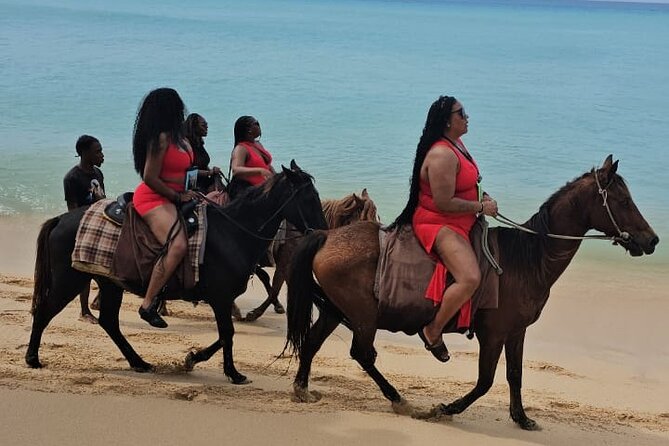 Horseback Riding at Hawksbill Beach in Five islands Antigua - Hawksbill Beach on Horseback, with Galley Bay and Armani Views