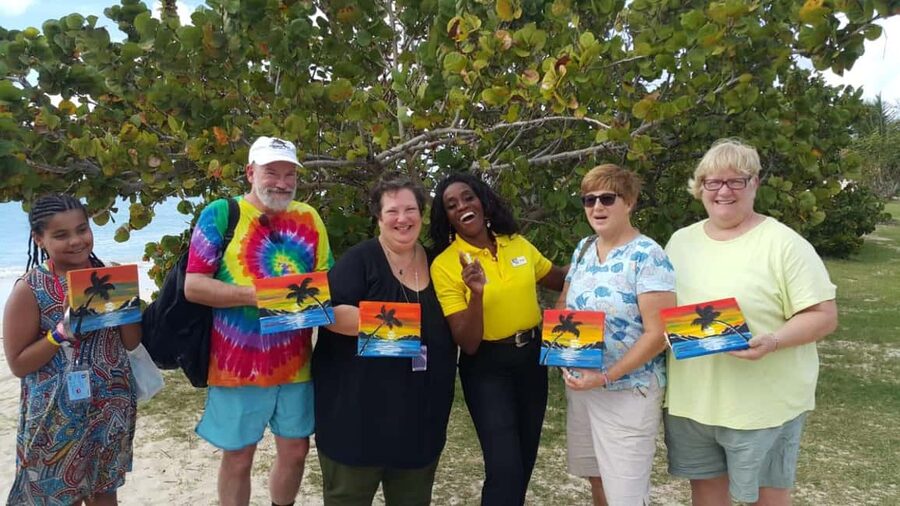 Sip & Paint with lunch on exciting Ffryes Tiki beach Bar - The sip and paint class, what you get out of it